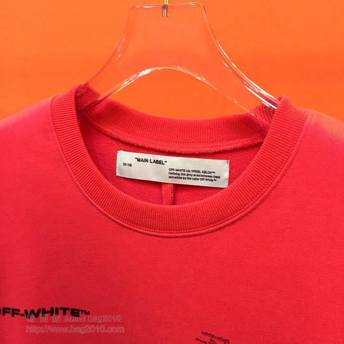 OffWhite男裝 19-20FW新款 最高品質 off圓領衛衣 off紅色套頭男衛衣 男士秋季新款單品  tzy2234